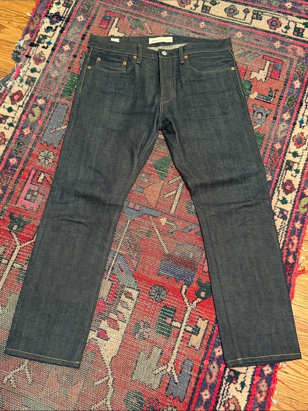Men's Rare Gap Kaihara Japanese Selvedge Dark Indigo Slim Straight Fit Jeans